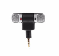 Mikrofon Stereo Jack Mini 3.5mm untuk Merekam Mikrofon Wawancara Studio Ponsel untuk Smartphone PC Komputer