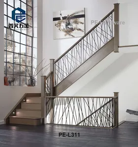 Rampe de pont en acier inoxydable design artistique garde-corps de câble de balcon en métal balustrade d'escalier porche main courante de câble métallique à vendre