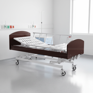 LC-S314 ручная трехфункциональная кровать для кормления, изголовье из массива дерева, многофункциональная для больничного домашнего медицинского оборудования, металлическое изо - Product Image 3