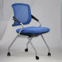 Chaise de formation de bureau avec dossier rabattable en maille, mobilier de salle de conférence universitaire, avec roulettes