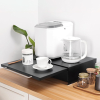 Métal 2 couches salon bureau machine à café micro-ondes étagère de rangement tasse porte-gobelet cuisine épices organisation tiroir boîte