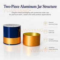 Conteneur en aluminium en gros pour compléments alimentaires, pot métallique doré et bleu pour l'emballage de poudre protéinée, comprimés et capsules