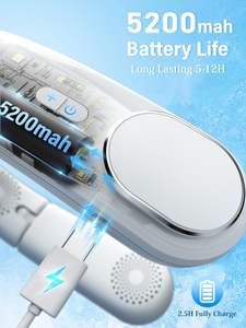 Ventilateur de cou sans pales portable et pliable 2000 mAh rechargeable pour extérieur, modèle 2025 – Vente en gros - Product Image 5