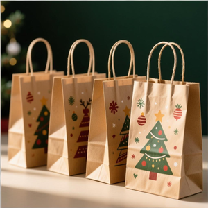 Bolsa de Papel para Regalo con Asa, para Envasado Industrial, Color Marrón, para Navidad, Venta al Por Mayor - Product Image 2