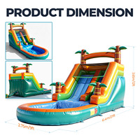 Toboggan aquatique gonflable en PVC de qualité commerciale 21x9x12FT avec grande piscine à éclaboussures pour adultes et enfants, idéal pour les fêtes en extérieur et les jardins.