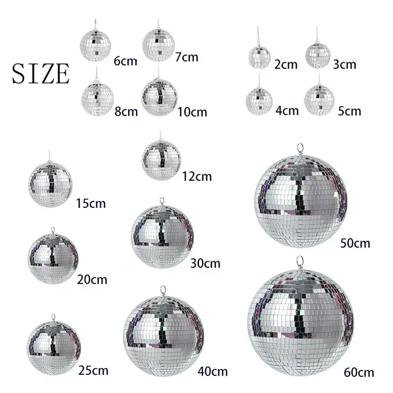 Großhandel Farben Handmade Silber Big Christmas Party Mini Ornamente Spiegel Glas Disco Ball