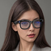 Lunettes intelligentes IA avec caméra 4K, prise de photos, vidéo, appels téléphoniques ChatGPT, musique, fonction IA, réveil vocal et enregistrement