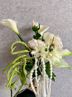 Bouquet de mariée en promotion : Fleurs artificielles de lys calla et pivoine pour arrangements floraux, mariage, hôtel, décoration intérieure