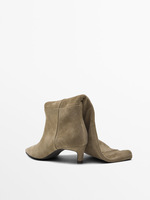 Chaussures pour femmes 2025 Hiver Été Nouveau style Pointu Vintage Suédine Cuir véritable Fermeture éclair Bottes à talons hauts au-dessus du genou