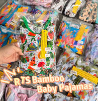 Combinaison en bambou confortable prête à être expédiée, avec fermeture éclair, pour femme et enfant, pyjama en bambou RTS