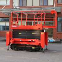 Plateforme de travail en hauteur 6m 8m 10m 12m, élévateur à ciseaux électrique portable entièrement automatique, capacité de 230 kg pour utilisation en intérieur RUNTX