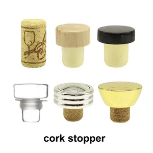 Full Size 20mm 22mm 32mm High Polymer Cork Lid For Liquor Glass Bottle Closures Wooden Stopper Olive Oil Dispenser For Glass Bot