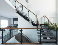 YL Top fabricant 304 316 escalier en acier inoxydable tempérer verre garde-corps prix balustrade