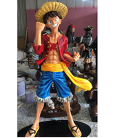 Escultura Artística de Resina de Fibra de Vidrio de Fábrica del Personaje Monkey D. Luffy del Anime