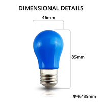 Ampoule Globe LED E27 Colorée A50 220V 3W Blanc Rouge Bleu Vert Jaune Rose pour Éclairage de Bar et Fêtes