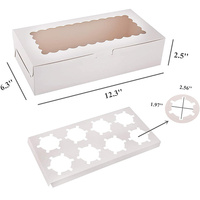 Offre Spéciale – Boîtes à Cupcakes Marron à 6 Cavités, Personnalisables, en Carton Recyclable, Impression Offset, 24x16x7.5CM Hui