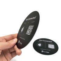 Cercle de plaque d'immatriculation NFC 13.56 MHz personnalisé carte de visite adhésive en PVC et graphiques de paiement avec puce