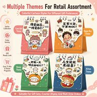 Calendrier de bureau personnalisé inspirant avec affirmations quotidiennes, livre à feuilles mobiles, design mignon de dessin animé, support sur pied pour la vente en gros