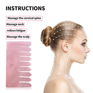 Tête de quartz rose naturel pression jade <span class=keywords><strong>pierre</strong></span> grattoir à cheveux peigne de massage - Product Image 5