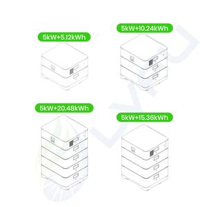 Batterie d'onduleur LVFU pour la maison, empilable, tout-en-un, solaire, LiFePO4, stockage d'énergie, batterie hybride, batterie au lithium pour réseau - Product Image 4