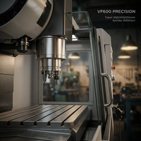HITECNC VF600 Pusat Pemesinan Vertikal Sistem Kontrol GSK Jalur Pemandu Linear Mesin Penggilingan CNC Kecepatan Tinggi untuk Produksi Cepat
