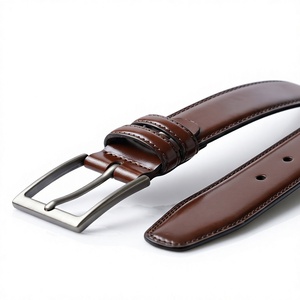 Cinturón de Cuero Genuino para Hombre, Estilo Casual, Hebilla Cuadrada de Aleación Plateada, Rectangular, Resistente - Product Image 4