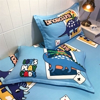 Ensemble de literie pour enfants, 3 ou 4 pièces, taille double ou king size, motif dinosaure, draps, couettes, housse de couette, dessin animé personnalisé