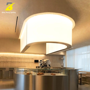 Plafonnier encastré incurvé moderne, panneau LED à lumière douce personnalisé pour la décoration de café, boulangerie, salle d'exposition - Product Image 1