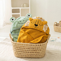Serviette de plage pour enfants à capuche, carrée, couleur unie, en coton éponge tricoté et tissé, 90*90cm, 400GSM, écologique, personnalisée, directement du fabricant