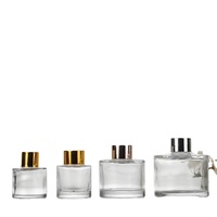 Bouteille vide carrée pour huile aromatique avec bâtonnets diffuseurs, désodorisant, parfum, flacon diffuseur en verre 50ml 100ml 200ml