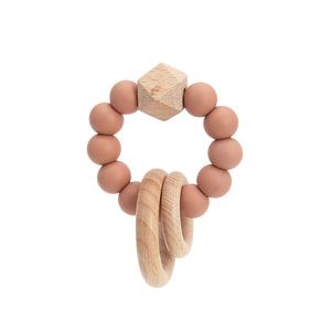 Nouveau design anneau de dentition sensoriel pour bébé Hochet en bois doux sans BPA pour bébé - Product Image 5