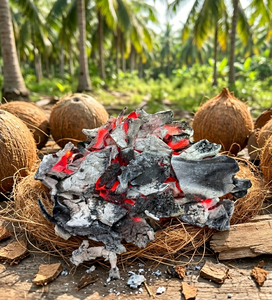 Charbon de coco raffiné à faible teneur en cendres, haute teneur en carbone et combustion stable, idéal pour les applications énergétiques de première qualité - Product Image 1