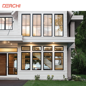 DERCHI Fenêtres panoramiques modernes à cadre en aluminium noir avec moustiquaire en acier inoxydable, baie vitrée fixe pour villas et maisons - Product Image 6