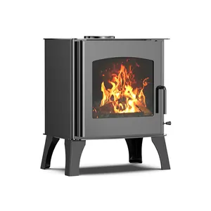 wood stove ZLR0701A 10KW Best Sell black cubic Wood Burning Steel Stove Indoor Traditional Design Wood Burning Stoves