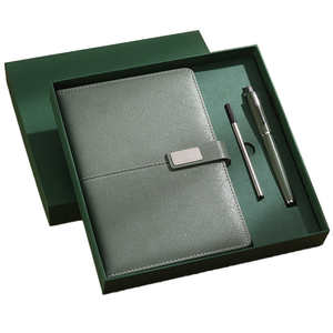 Carnet de notes personnalisé en cuir A5 avec couverture rigide, impression UV, ensemble cadeau de bureau, journal de marque pour entreprise - Product Image 1