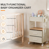 Chariot de rangement mobile minimaliste en métal à trois niveaux pour couches de bébé, avec boîte de rangement amovible, spécial transfrontalier