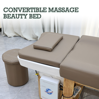 Lit de massage thaïlandais en bois sur mesure, chaise de spa japonaise pour la tête, système de circulation d'eau pour mobilier professionnel de salon de beauté
