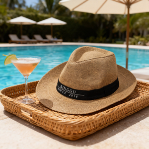 Sommer Panama <span class=keywords><strong>Hut</strong></span> aus Papierstroh, Strand-Sonnenhut mit <span class=keywords><strong>UV</strong></span>-Schutz, Individuelles Logo, Atmungsaktiver Fedora-Strohhut für Reisen und Urlaub - Product Image 6