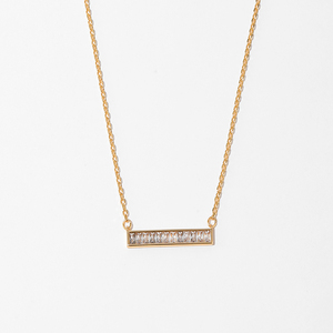 ORNAPEADIA Collana con pendente CZ taglio baguette per donna, girocollo delicato con zirconi rettangolari, gioielli eleganti e minimalisti per l'uso quotidiano - Product Image 3