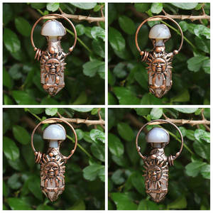 Pendentif dieu soleil agate fleur de cerisier pour pendule de divination amulette de radiesthésie - Product Image 4