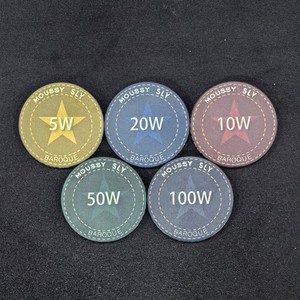 Jetons en céramique Moussy Sly Baroque 10g de haute qualité, thème étoile vibrant avec dénomination à motif périphérique, logo étoile personnalisé pour club - Product Image 1