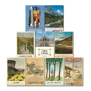 Bas prix mode haute qualité Plaque en métal 20X30CM UV imprimé exposition mur Art paysage France étain signe coloré rétro - Product Image 1