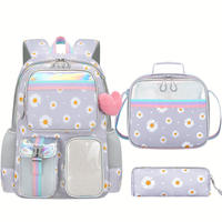Ensemble de 3 sacs d'école personnalisés avec logo pour enfants, sac à dos pas cher pour garçons et filles avec boîte à lunch et trousse à crayons, vente en gros OEM