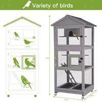 Grande cage à oiseaux en bois pour l'extérieur à vendre Pigeon Perroquet Volière avec roues