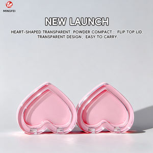シングルカラーハート空アイシャドウパレット透明ふた付きプレスロック腹筋プラスチック素材女性用美容製品 - Product Image 3