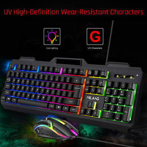 Milang T806 Steel Rainbow Light Gaming Keyboard And <b>Mouse</b> Set <b>Wired</b> With Backlighting - Product Image 4