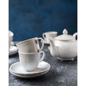 Service de table en porcelaine blanche pour 6 personnes, service à thé - Product Image 6