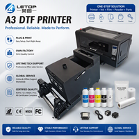 Imprimantes DTF à jet d'encre pour films textiles PET LETOP Factory, 30 cm, petite machine d'impression DTF A3