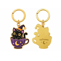 OEM ODM Gantungan Kunci Logam Enamel Halloween Kustom Bentuk Logo Desain Liontin Kustom Gantungan Kunci Personalisasi Grosir Partai Besar