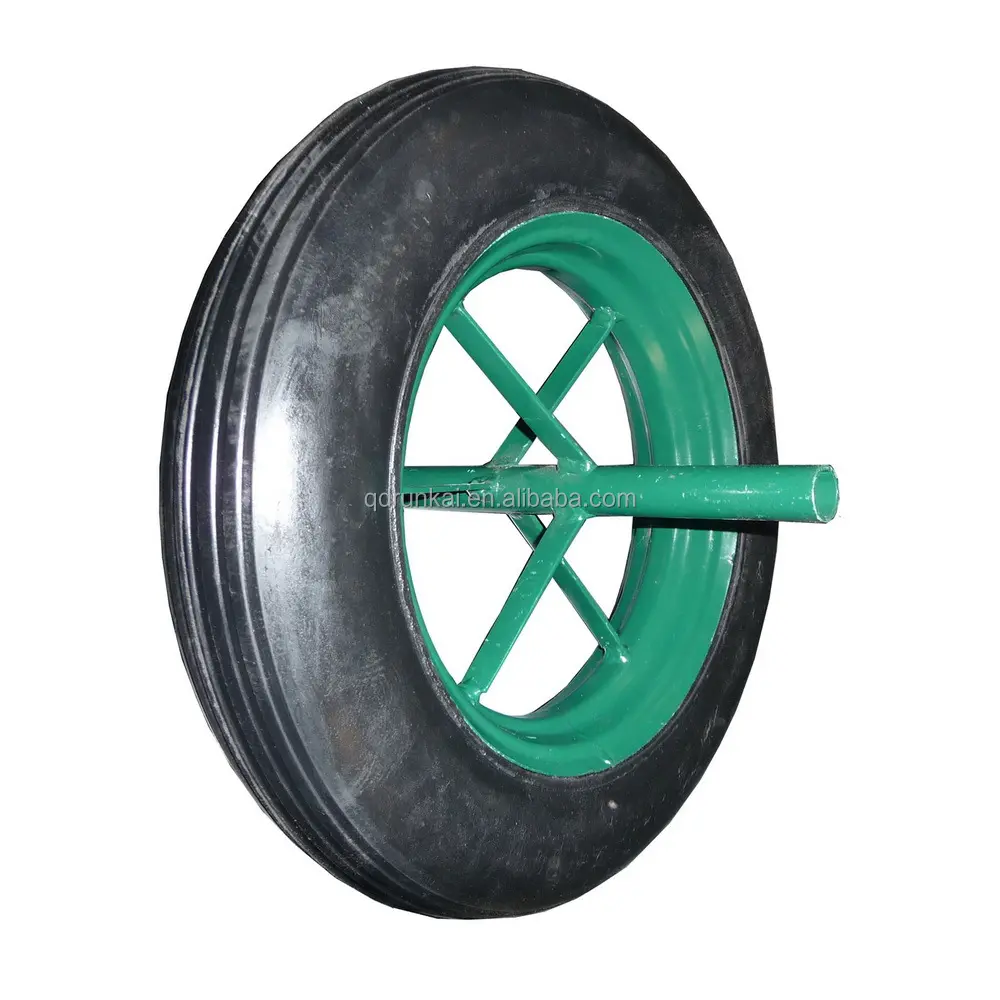 Heavyduty 4.10/3.50-6 solid hand trolley wheel 4.00/4.80-8 pu foam flat free balloon wheel for wheelbarrow